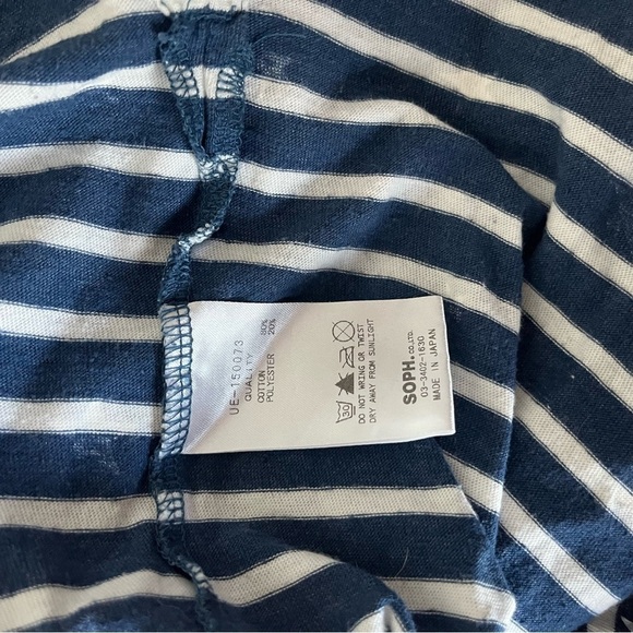 UNIFORM EXPERIMENT x FRAGMENT sz 2 M Long Sleeve Striped Blue Boatneck T… - Picture 9 of 10